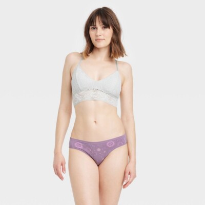 NWT Auden Women's Small (4-6) Berry Purple Cotton Bikini Low Rise 1000000204