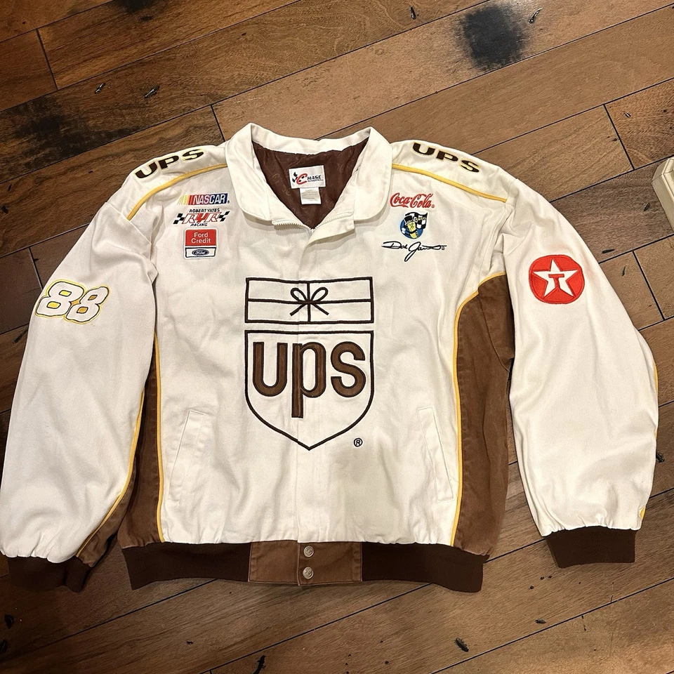 Chaqueta de carreras NASCAR vintage Dale Jarrett #88 UPS Chase Authentics XXXL 3XL DEFECTUOSA Foto 3 de 4