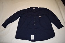 CARHARTT FR CAT2 LONG SLEEVE FLAME RESISTANT NAVY BLUE SHIRT 392-20, XL