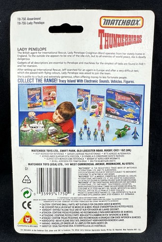 Matchbox von 1992 - Thunderbirds 3,75" Actionfigur - Lady Penelope - Neu auf Karte - Bild 2 von 6