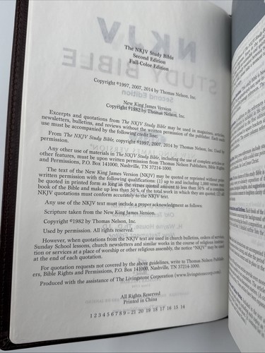NKJV Study Bible Full Color Mahogany Leathersoft 2014 - Picture 11 of 14