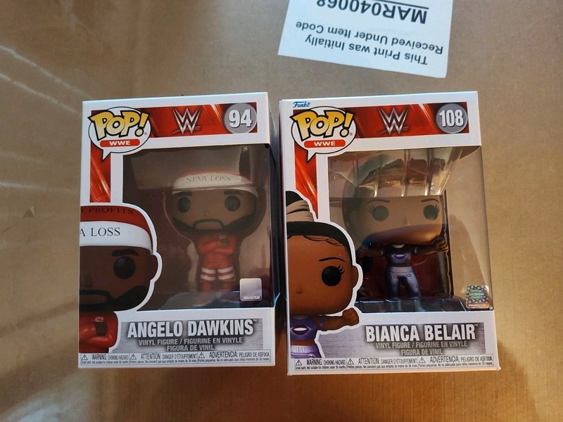 2 Funko POP! WWE Wave 14 Vinyl Figures - ANGELO DAWKINS #94 & #108 Bianca Belair
