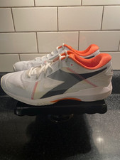Diadora Trofeo W All Ground Pickleball Tennis Shoes White/Black/Vermillion Sz 10