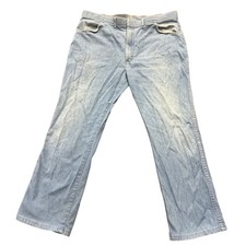 Wrangler Work Jeans Mens 42x30 Light Wash Straight Leg Made in USA Vintage
