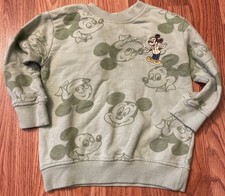 Baby 18M Green DISNEY Mickey Mouse Cotton Sweatshirt, Very Cute  