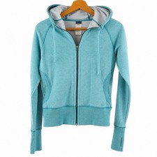 Patagonia Women s Small Cloud Stack Full Zip Hoodie Organic Cotton Teal Blue
