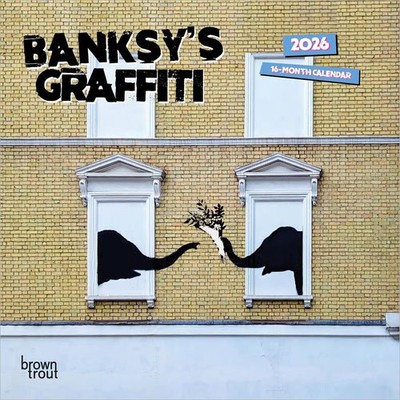 BrownTrout,  Banksys Graffiti 2026 Mini Wall Calendar, 7'' X 7'', 16-Month Calen
