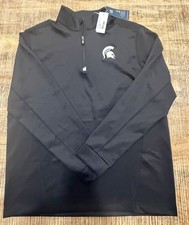 Michigan State Spartans Cutter Buck Men’s Large Transverse Pullover NWT 1/4 Zip
