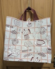 Breakfast Club Coffee Bakery theme Reusable wipeable Shopping Bag 16x14x8