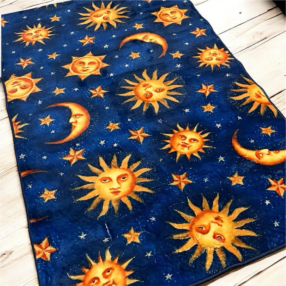 Alfombra Whimsigoth Decoración Celestial Luna Soles Estrellas Años 90 Bruja De Colección Caprichosa Boho Foto 2 de 4