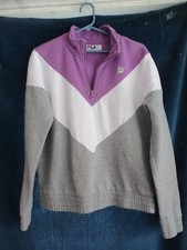 Ladies FILA Size Large Colorblock Pullover Zip Neck Sweatshirt