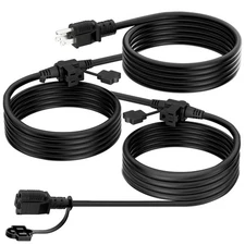 - Outdoor Extension Cord 25 FT, Evenly Spaced 3 Outlets Plugs, 16/3 SJTW Weat...