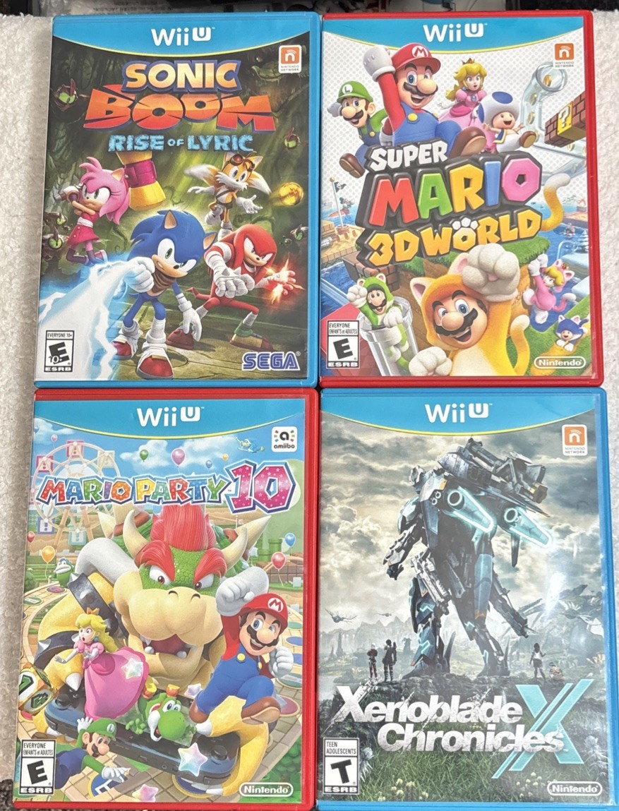 Nintendo Wii U Games Lot of 4- Mario 3D, Mario Party, Sonic Boom