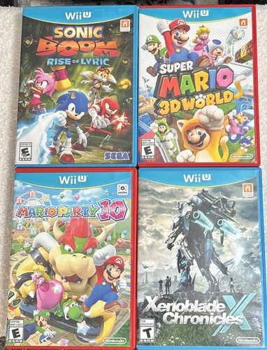 Nintendo Wii U Games Lot of 4- Mario 3D, Mario Party, Sonic Boom, Xenoblade X