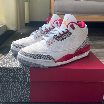 #ad Nike Air Jordan 3 Retro quot;Cardinal Redquot; Men#x27;s Mid Top Basketball Shoes $71.99