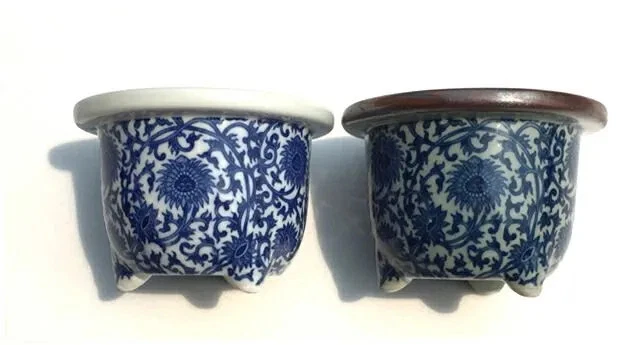 Japanese Traditional Seto Sometsuke Ceramic Plant Pot Marukusa Pattern brand new - Image 3 of 4