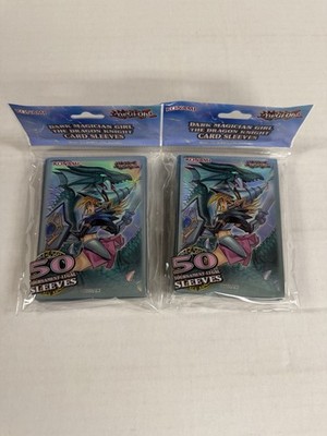YUGIOH: 2x DARK MAGICIAN GIRL DRAGON KNIGHT SLEEVES (100 Sleeves) SEALED NEW
