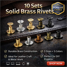10x Chicago Screws Leather Rivets Flat Head Belt Studs Metal Bind Post Repair UK
