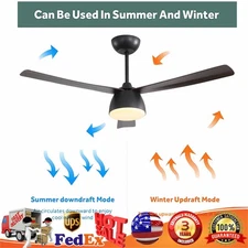 52" LED Ceiling Fan Light w/ Remote Control 6 Speeds Settings Timing Option