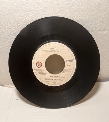 Devo Whip It/Girl U Want 7'' Vinyl Single 45 RPM Warner Bros. Rock GWB 0400