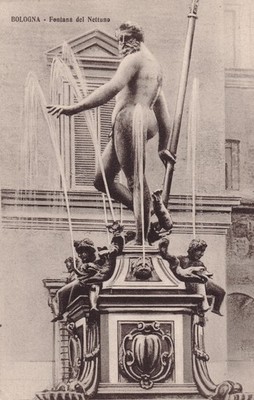 Postcard Fountain of Neptune Bologna Italy c1915 sculpture