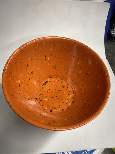 Rachel Ray Orange Melamine Confetti Splatter Mixing Garbage Bowl