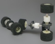 1x TYCO 440 Magnum  440x2 Rear Axle Crown Gear Assembly Wheel Sponge Tire NEW