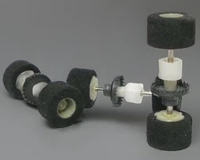 1x TYCO 440 Magnum & 440x2 Rear Axle Crown Gear Assembly Wheel Sponge Tire NEW