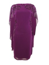 Adrianna Papell Women's Beaded Cape Sheath Dress