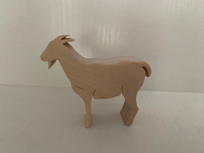 Bauernhoftier aus Holz Ziege Kinderspielzeug natur