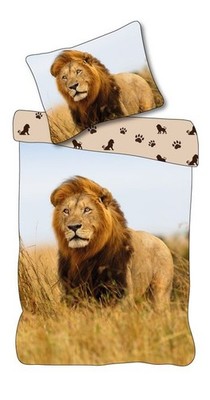 Bettwäsche Set Löwe Savanne Safari 2-teilig 135x200cm 100% Baumwolle