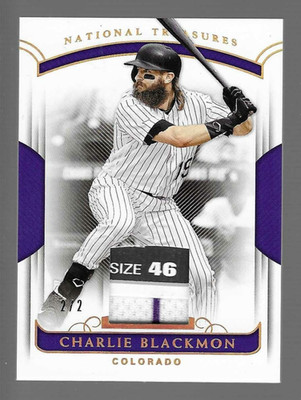 Charlie Blackmon 2018 Panini National Treasures Laundry Tag 2/2