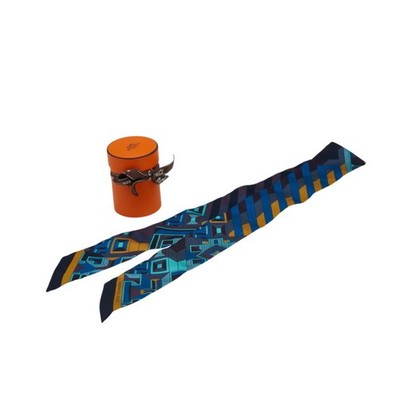 Hermes Hermès Twilly ''Le Fil d'Ariane'' Scarf, Blue Multicolor Silk... GZl1c0t7