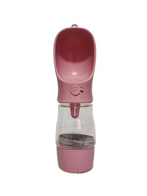 Portable Pet Care Cup Food 6.7 & Water 8.7 Fl Oz Pink