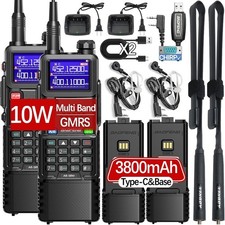 2 Pack BAOFENG Ham Radio Long Range 10W Walkie Talkies USB-C Rechargeable 999CH