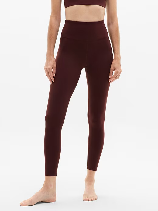 Leggings ajustados Athleta M MEDIANOS Elación tiro ultra alto 7/8 granate borgoña nuevos con etiquetas