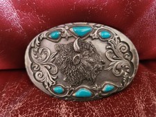 Buffalo belt buckle turquoise colored Arroyo Grande