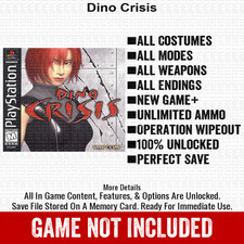 Dino Crisis 100 Unlocked PlayStation Memory Card All Items PS1