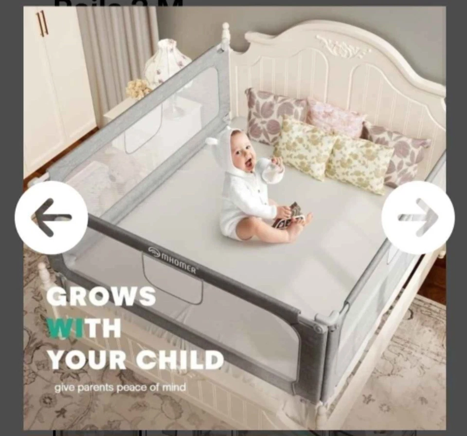  MHOMER 54" Bed Rail Guard for Toddler or Adult – Foldable Safety Bedside Bumper - Image 2 of 4