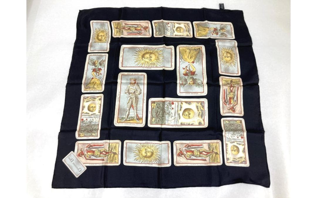 Christian Dior Large Silk Scarf with Chess and Playing Cards Pattern 63cm x 63cm thumbnail 12