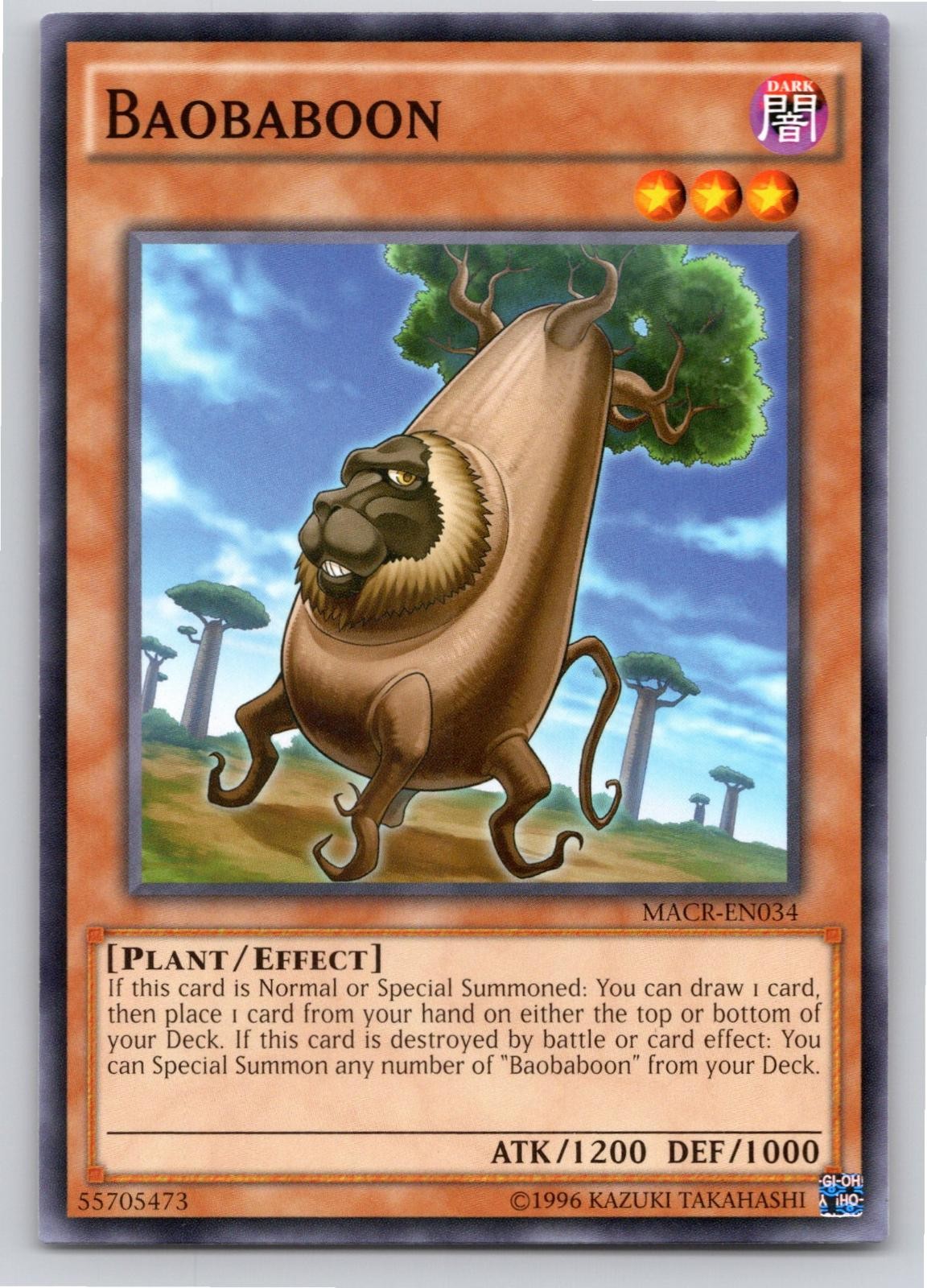 2017 YU-GI-OH BAOBABOON MAXIMUM CRISIS MACR-EN034 UNLIMITED C NM A73159 FREE S&H