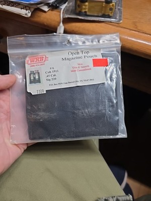 WRB Open Top Nylon Dual Magazine Pouch Holder Colt 1911 Sig Single Stack .45 New
