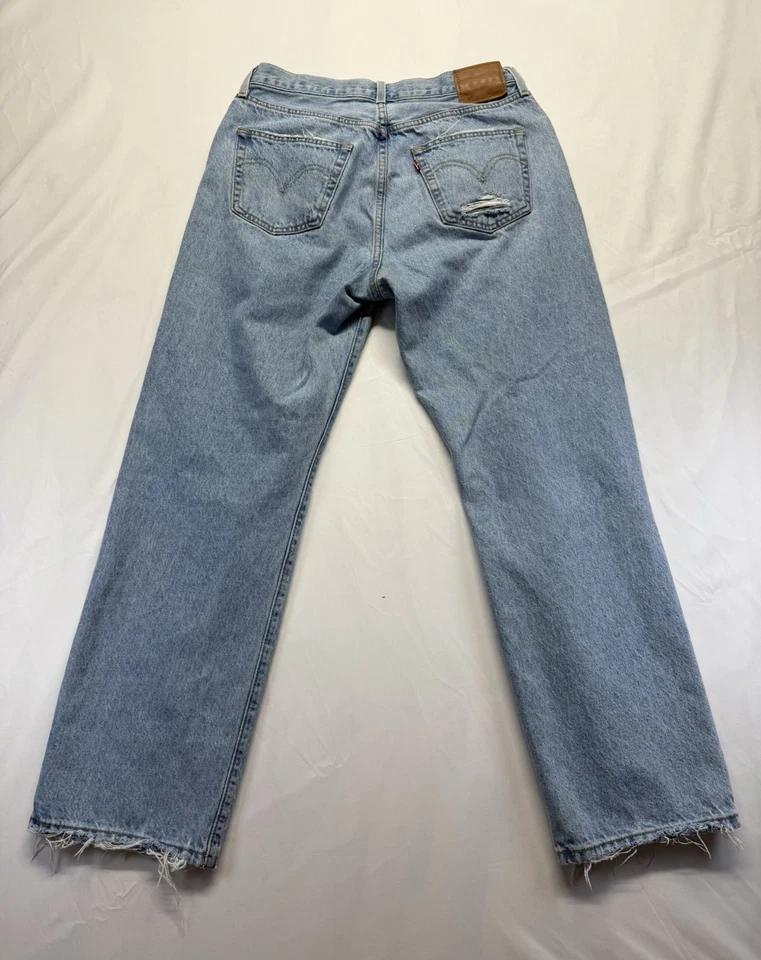 Jeans Levi’s 501xx Botón Envejecido Mosca Azul Talla 30x30 Hecho en EE. UU. Denim Rasgado Foto 2 de 4