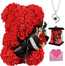 Mothers Day Rose s for Mom, Rose Bear Artificial Rose Teddy Bear,