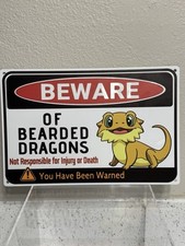 Beware of Bearded Dragons 8x12 Metal Wall Animal Sign