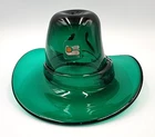 Vintage Blenko Glass #8523 Emerald Green Small Cowboy Hat