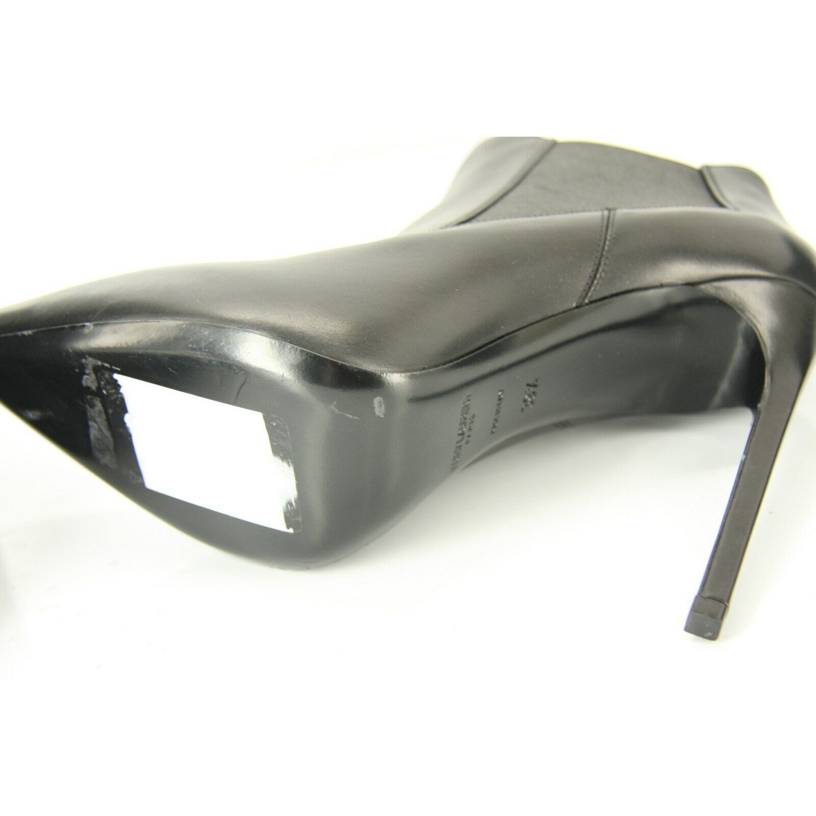 Stivaletti Saint Laurent neri in pelle Parigi a punta misura 39 5 nuovi con scatola YSL Yves