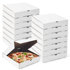 15 Pcs Cardboard Pizza Box 7.3 x 7.3 x 1.6 Inch White Kraft Corrugated Mini Pizz