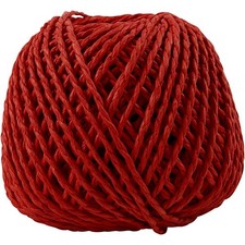 Paper Yarn, thickness 2,5-3 mm, red, 150 g