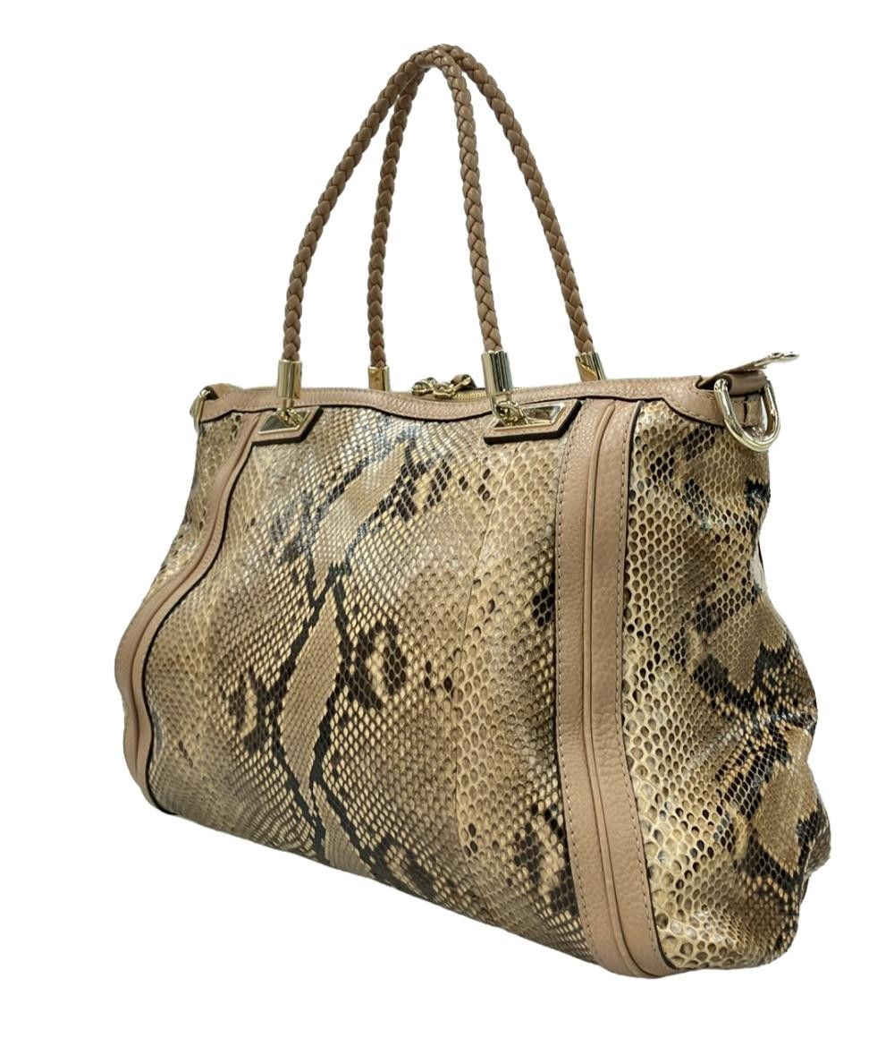 Gucci Bamboo Python Tote Bag - image 2
